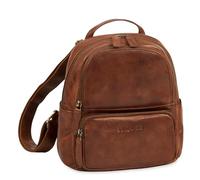 STILORD Sue Pequeña Mochila de Cuero Mujeres - Backpack Elegante para Mujer - Daypack Mini para la Ciudad, Viajes y Ocio - Vintage Mochila Antirrobo de Piel Autentica Color:Brandy - coñac