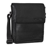 STILORD 'Sven' Bolso Hombre Cuero Pequeño Piel Vintage para Hombres Bolsito Mensajero Bolsa de Hombro o Bandolera para DIN A5 o Tablet Cuero Auténtico, Color:Negro
