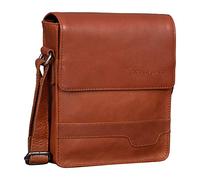 STILORD 'Sven' Bolso Hombre Cuero Pequeño Piel Vintage para Hombres Bolsito Mensajero Bolsa de Hombro o Bandolera para DIN A5 o Tablet Cuero Auténtico, Color:curtición Vegetal - Brandy