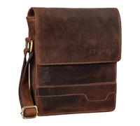 STILORD 'Sven' Bolso Hombre Cuero Pequeño Piel Vintage para Hombres Bolsito Mensajero Bolsa de Hombro o Bandolera para DIN A5 o Tablet Cuero Auténtico, Color:Kansas - marrón