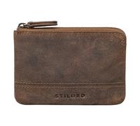 STILORD 'Tarlo' Llavero de Cuero RFID Estuche para Llaves Monedero Mini Cartera Piel para Mujer Hombre Genuino Vintage, Color:marrón - Medio