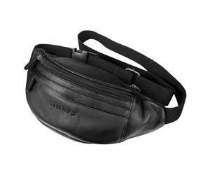 STILORD Terry Riñonera de Cuero Vintage Bolso de Cinturón para Hombre Mujer Bolsa Cadera para Deportes Correr Running Fiestas Viaje Festival Color:Negro
