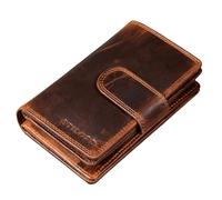 STILORD 'Tilda' Cartera RFID Mujer Piel Monedero Vintage Cuero Grande Wallet para Tarjetas Billeteras con Cremallera Billetero Tarjetero Piel Genuina, Color:Kara - Cognac