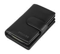 STILORD 'Tilda' Cartera RFID Mujer Piel Monedero Vintage Cuero Grande Wallet para Tarjetas Billeteras con Cremallera Billetero Tarjetero Piel Genuina, Color:Negro