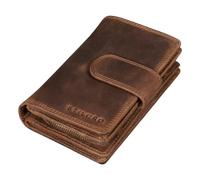 STILORD 'Tilda' Cartera RFID Mujer Piel Monedero Vintage Cuero Grande Wallet para Tarjetas Billeteras con Cremallera Billetero Tarjetero Piel Genuina, Color:marrón - Medio