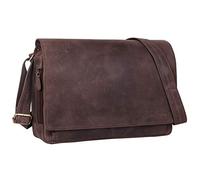 STILORD 'Tom' Bolso Bandolera Vintage de Cuero | Bolsa de Hombro 15 Pulgadas para Oficina, Universidad, Trabajo | Bolso A4 Cuero Auténtico, Color:marrón - moscada