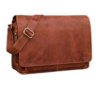 STILORD 'Tom' Bolso Bandolera Vintage de Cuero | Bolsa de Hombro 15 Pulgadas para Oficina, Universidad, Trabajo | Bolso A4 Cuero Auténtico, Color:arrona - marrón