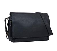 STILORD 'Tom' Bolso Bandolera Vintage de Cuero | Bolsa de Hombro 15 Pulgadas para Oficina, Universidad, Trabajo | Bolso A4 Cuero Auténtico, Color:Negro