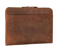 STILORD Troy Funda de Cuero para Portátil de 13,3 Pulgadas Funda Vintage para MacBook o Laptop 13" Carpeta de Documentos Portafolio para Ordenador de Piel Color:Tan marrón - Oscuro