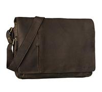 STILORD Vintage Bolso Bandolera de Piel para Hombre Mujer Bolso para portátil 15,6 Pulgadas Grande Bolso de Cuero auténtico de búfalo para Universidad Trabajo