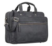 STILORD 'Walt' Bolso Bandolera para Oficina Universidad Profesor o Negocios Maletín de Piel Vintage para Hombres y Mujeres Bolsa Grande para portátil de 15,6', Color:Carbon - Gris