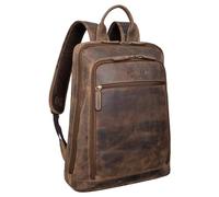 STILORD Watson Mochila para Portátil 15.6 Pulgadas de Cuero Gran Mochilas Vintage Bolsa de Negocios Mochila de Oficina XL en Cuero Genuino Color:Calais - marrón