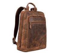STILORD Watson Mochila para Portátil 15.6 Pulgadas de Cuero Gran Mochilas Vintage Bolsa de Negocios Mochila de Oficina XL en Cuero Genuino Color:Sepia - marrón
