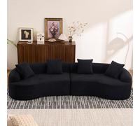 Stimfay Sofá De 4 Plazas, Sofá Cama Sin Marco, Incluye 4 Cojines, Sofá Modular De 275 Cm, Sin Montaje, Apto For Salón Y Oficina(Black)
