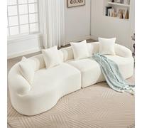 Stimfay Sofá De 4 Plazas, Sofá Cama Sin Marco, Incluye 4 Cojines, Sofá Modular De 275 Cm, Sin Montaje, Apto For Salón Y Oficina(White)