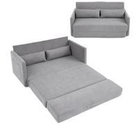 Stimfay Sofá Plegable 2 En 1, Extraíble De Dos Plazas 165 Cm, Incluye Cojines, Cama Sin Marco, Montaje, Apto For Salón, Dormitorio(Gray)