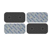 StimPads Almohadillas de electrodos profesionales de plata TENS y EMS, compatibles con dispositivos Compex, 4 unidades de 5 x 10 cm, con doble 3,75 mm, Easy Snap, la mejor conductividad, dispositivo