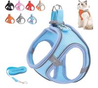 Stimuli Cat Harness, Cat Harness and Leash, Soft Breathable Adjustable Vest Harnesses for Cats, for Cats Walking (Blue,M)