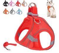 Stimuli Cat Harness, Cat Harness and Leash, Soft Breathable Adjustable Vest Harnesses for Cats, for Cats Walking (Red,XXS)