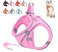Stimuli Cat Harness, Cat Harness and Leash, Soft Breathable Adjustable Vest Harnesses for Cats, for Cats Walking (Pink,S)