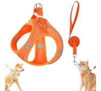 Stimuli Cat Harness Design For Outdoor Cat, Escape Proof Vest, Reflective Safety, Soft & Adjustable No Pull Harness (Oranges,XXXS)