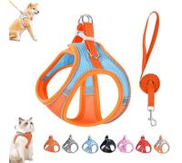 Stimuli Cat Harness Design for Outdoor Cats, Stimulicat Harness Adjustable Soft Mesh Vest with Reflective Safety Strips, Easy to Wear, Allowing Cats to Safe and Stress-Free (D)