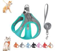 Stimuli Cat Harness Design for Outdoor Cats, Stimulicat Harness Adjustable Soft Mesh Vest with Reflective Safety Strips, Easy to Wear, Allowing Cats to Safe and Stress-Free (A)