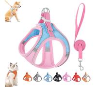 Stimuli Cat Harness Design for Outdoor Cats, Stimulicat Harness Adjustable Soft Mesh Vest with Reflective Safety Strips, Easy to Wear, Allowing Cats to Safe and Stress-Free (C)