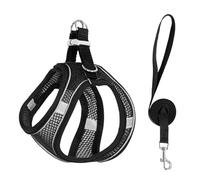 Stimulicat Cat Harness-2025 Upgraded Escape Proof Step-in Mesh Vest with Reflective Strips, Outdoor Explorer Walking Harness (Black,XS 3-4kg)