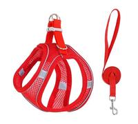 Stimulicat Cat Harness-2025 Upgraded Escape Proof Step-in Mesh Vest with Reflective Strips, Outdoor Explorer Walking Harness (Red,XXXS 0.5-1.5kg)