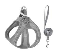 Stimulicat Cat Harness-2025 Upgraded Escape Proof Step-in Mesh Vest with Reflective Strips, Outdoor Explorer Walking Harness (Gray,M 6-8kg)