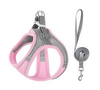 Stimulicat Cat Harness-2025 Upgraded Escape Proof Step-in Mesh Vest with Reflective Strips, Outdoor Explorer Walking Harness (Pink-Gray,XXXS 0.5-1.5kg)