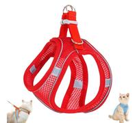 Stimulicat Cat Harness and Leash Set, Stimuli Cat Explorer Harness Design for Outdoor Cats, Soft Breathable Cats Leash Easy to Wear, with Reflective Safety Strips (L,Red Without Rope)