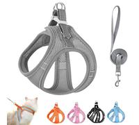 Stimulicat Cat Harness, Cat Harness and Leash Set, Anti-Escape Outdoor Pet Leash, Highly Reflective Adjustable Breathable Easy-to-Wear Pet Harness for Pets Outdoors (Gray, S)