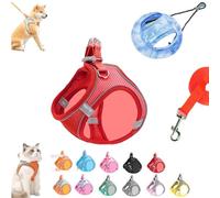 Stimulicat Cat Harness, Cat Leash and Harness Set with Reflective Safety Strips, Adjustable Soft Mesh Vest Long Cats Lead Design for Outdoor Cats (5PC,S)