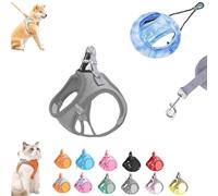 Stimulicat Cat Harness, Cat Leash and Harness Set with Reflective Safety Strips, Adjustable Soft Mesh Vest Long Cats Lead Design for Outdoor Cats (9PC,S)
