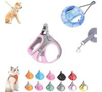 Stimulicat Cat Harness, Cat Leash and Harness Set with Reflective Safety Strips, Adjustable Soft Mesh Vest Long Cats Lead Design for Outdoor Cats (10PC,S)