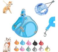 Stimulicat Cat Harness, Cat Leash and Harness Set with Reflective Safety Strips, Adjustable Soft Mesh Vest Long Cats Lead Design for Outdoor Cats (2PC,M)