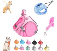 Stimulicat Cat Harness, Cat Leash and Harness Set with Reflective Safety Strips, Adjustable Soft Mesh Vest Long Cats Lead Design for Outdoor Cats (3PC,M)
