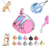 Stimulicat Cat Harness, Cat Leash and Harness Set with Reflective Safety Strips, Adjustable Soft Mesh Vest Long Cats Lead Design for Outdoor Cats (7PC,S)