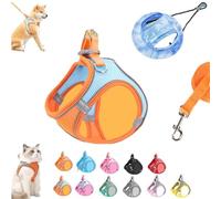 Stimulicat Cat Harness, Cat Leash and Harness Set with Reflective Safety Strips, Adjustable Soft Mesh Vest Long Cats Lead Design for Outdoor Cats (6PC,S)