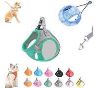 Stimulicat Cat Harness, Cat Leash and Harness Set with Reflective Safety Strips, Adjustable Soft Mesh Vest Long Cats Lead Design for Outdoor Cats (8PC,L)