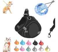 Stimulicat Cat Harness, Cat Leash and Harness Set with Reflective Safety Strips, Adjustable Soft Mesh Vest Long Cats Lead Design for Outdoor Cats (4PC,S)