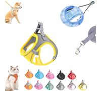 Stimulicat Cat Harness, Cat Leash and Harness Set with Reflective Safety Strips, Adjustable Soft Mesh Vest Long Cats Lead Design for Outdoor Cats (11PC,L)