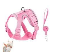 Stimulicat Cat Harness,Escape Proof Adjustable Mesh Vest with Reflective Strips,No Pull No Choke Design Makes Cats Stress-Free,Suitable for Cats to Walk Comfortably Indoors and Outdoors (Pink,S)