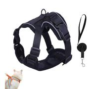 Stimulicat Cat Harness,Escape Proof Adjustable Mesh Vest with Reflective Strips,No Pull No Choke Design Makes Cats Stress-Free,Suitable for Cats to Walk Comfortably Indoors and Outdoors (Black,XS)
