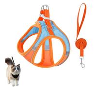 Stimulicat Cat Harness,Escape Proof Adjustable Soft Mesh Vest for Pet with Reflective Safety Strips,Comfortable Lightweight Breathable Kitten Harnesses,Easy to Wear for Walking and Outdoor