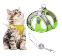 Stimulicat Cat Harness, Stimuli Cat Harness and Lead Set, Adjustable Reflective Kitten Walking Vest with Leash Cats Collar, Soft Mesh Vest for Small Medium Cats Pets Walking (Style H,XXS)