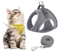 Stimulicat Cat Harness, Stimuli Cat Harness and Lead Set, Adjustable Reflective Kitten Walking Vest with Leash Cats Collar, Soft Mesh Vest for Small Medium Cats Pets Walking (Style I,L)