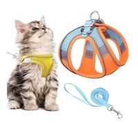 Stimulicat Cat Harness, Stimuli Cat Harness and Lead Set, Adjustable Reflective Kitten Walking Vest with Leash Cats Collar, Soft Mesh Vest for Small Medium Cats Pets Walking (Style K,XXS)